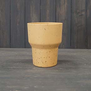 Earthy Yellow Coffee Husk Minimalist Orchid Pot (13cm) detail page